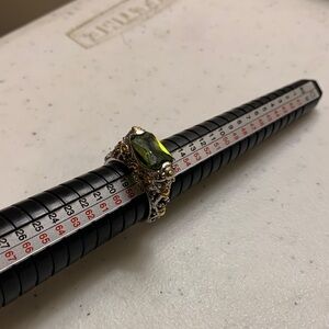 Elegant Green 18k G E Plated Gemstone Ring